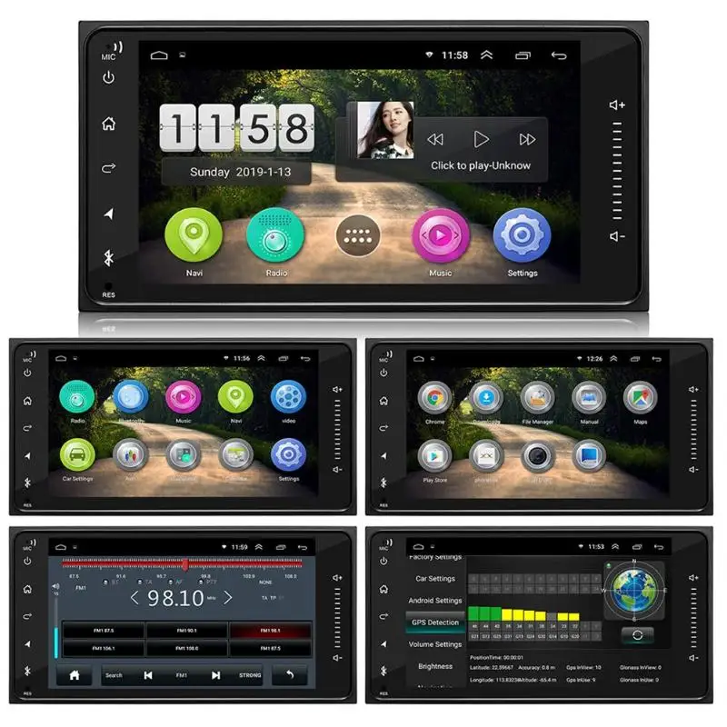 7 дюймов 2 DIN Android 8,1 автомобильная стереосистема Bluetooth gps USB MP5 плеер fm-радио
