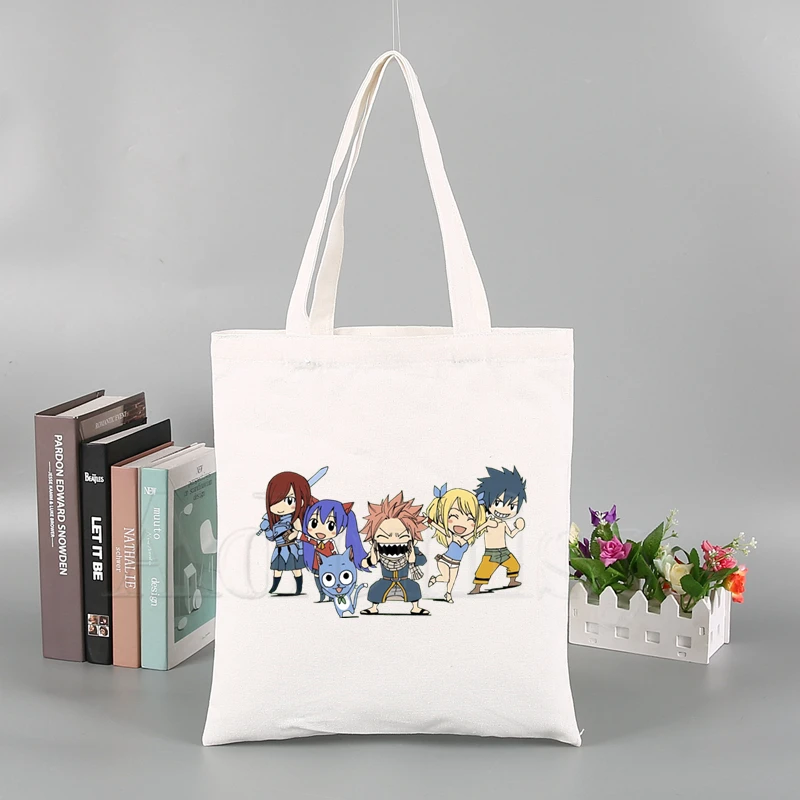 

Fairytail Japanese Famous Anime Fairy Tail New Arrives Art Canvas Bag Totes Simple Print Shopping Bags Life Casual Pacakge