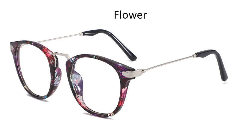 Flower Винтажные голубые световые очки, оправа для очков женские квадратные оптические очки оправа круглые очки Ретро прозрачные женские очки - Цвет оправы: Flower