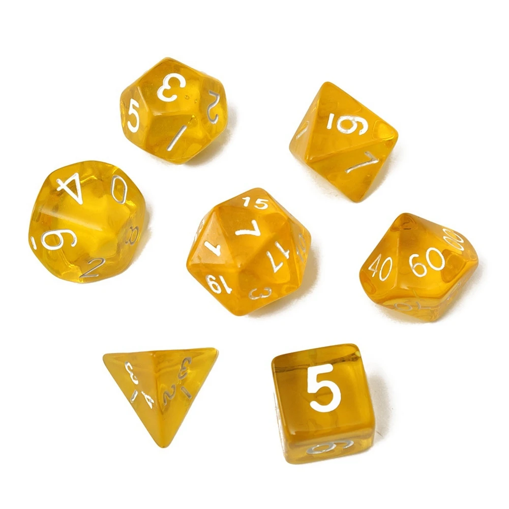 

One set of Dice Clear Sided Die D4 D6 D8 D10 D12 D20 MTG Magic the Gathering Dice Game