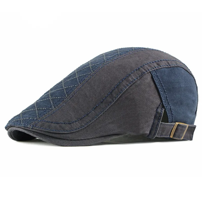 Spring Summer Patchwork Newsboy Caps Men Cotton Flat Peaked Cap Women Painter Beret Hats 22 beret hat newsboy cap newsboy hat