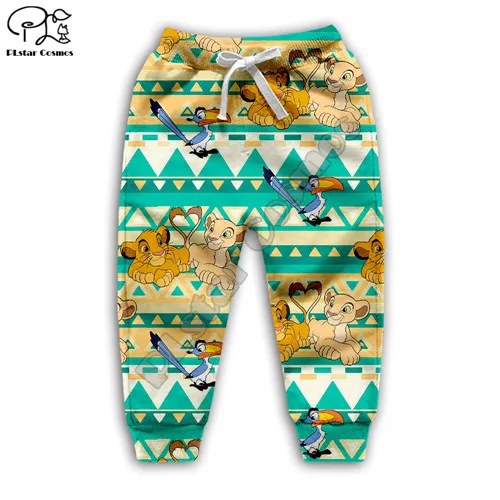 kids pants HAKUNA MATATA/Детские толстовки с капюшоном с изображением короля льва Simba nala детские толстовки с объемным принтом на молнии пуловер для мальчиков и девочек, штаны - Цвет: kids pants
