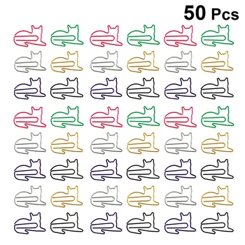 

50pcs Creative Animal Design Paper Clip Adorable Note Clips Paper Pin Simple Portable Office Clamp (Random Color)