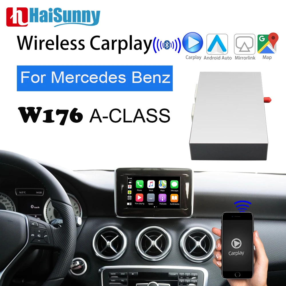 

Wireless OEM Carplay Retrofit For Mercedes W176 Car Play 2011-17 NTG Support Android Auto IOS Navigation Reverse Upgrade Screen