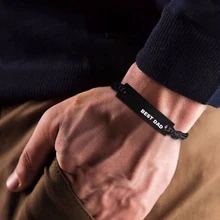 Персонализированные пользовательские браслет для мужчин папа друг лучший друг подарок регулируемый браслет из веревки BFF