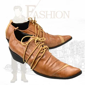 

Shoes Toe Casual Korean Style Buty Loafers Pointed Metal Cow Leather Slip-on Genuine Leather Full Grain Leather Male Rubber