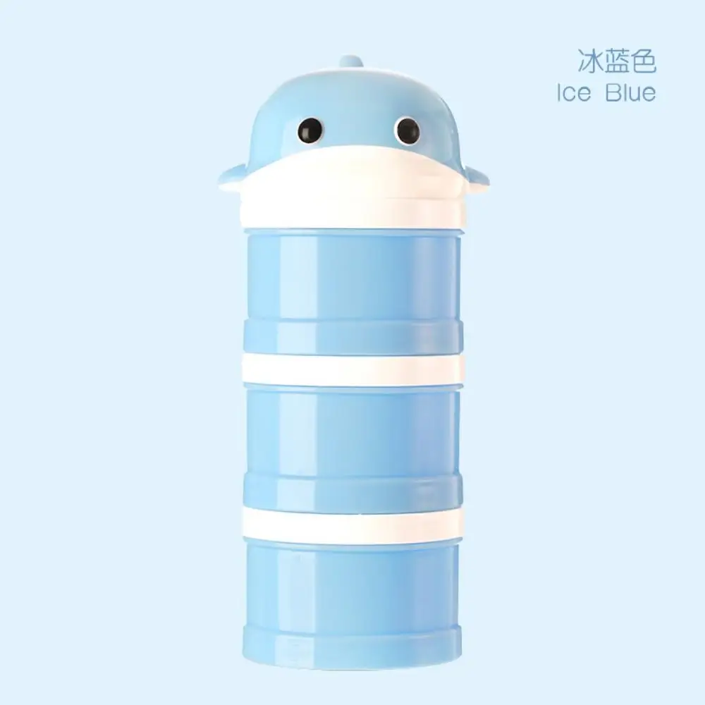 Whale Blue 3 слоя слон, Кит Стиль Портативный ящик для хранения детского питания эфирные хлопья мультфильм сухое молоко коробка Дети Ясельного возраста контейнер для молока - Цвет: Whale Blue