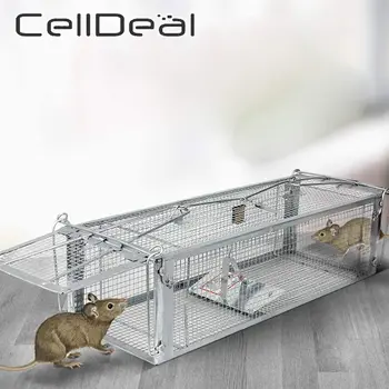 

CellDeal 43x15x12cm Metal Rat Trap Cage Rodent Rabbit Animal Mouse Catcher Indoor Outdoor Dual Door Rat Trap Mouse Killer Mice