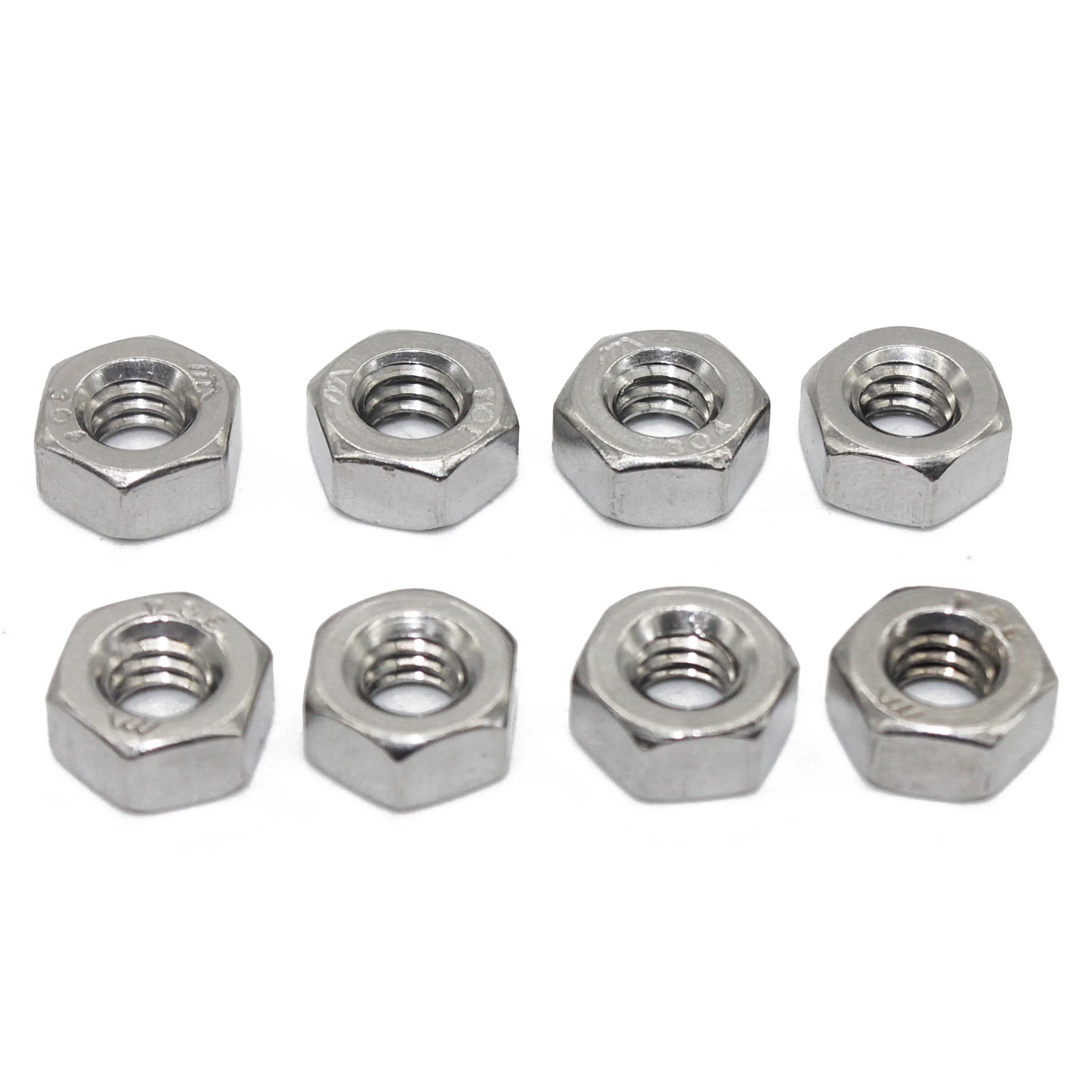 Hex Nut M2 M2.5M3 M4 M5 M6 M8 M10 M12 304 Stainless Steel Nuts Metric Screw Threads