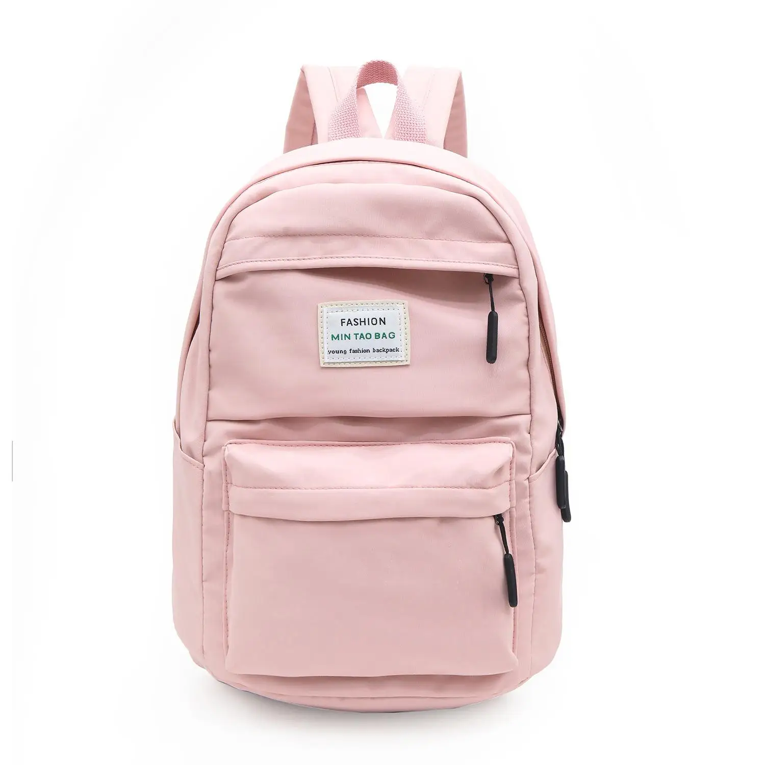 Pink 1set Нейлоновый женский рюкзак, Одноцветный рюкзак Mochilas, женская сумка на плечо для девочки-подростка, школьная сумка, рюкзак - Цвет: Pink 1set
