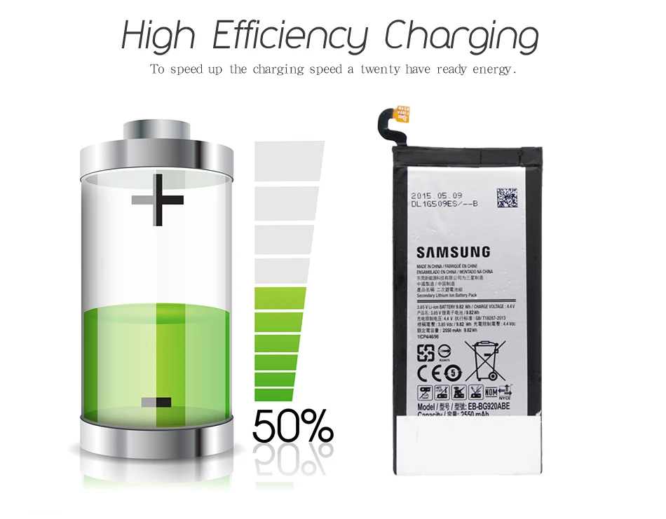 Samsung телефон Батарея EB-BG920ABE для samsung GALAXY S6 G9200 G9208 G9209 G920 G920A G920F G920I 2550mAh батареи