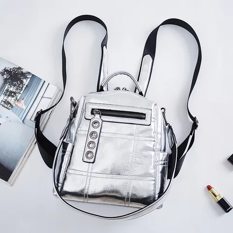 Leather Bag Women Fashion Backpack Patchwork Bagpack Elegant Ladies Brand Korean Anti Theft Backpack Mochila Feminina Bag