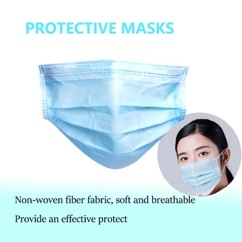 

Electrostatic Adsorption 3 Ply Non-woven Mask Effective Filter Fabric Breathable Mask Smooth Odorless Disposable Mask Tools