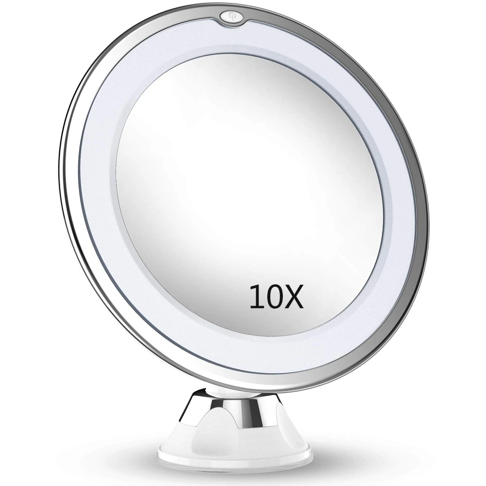 Type1 10X Mirror Вращение на 360 градусов 10х увеличительное зеркало для макияжа мое гибкое зеркало складное туалетное зеркало с светодиодный светильник инструменты для макияжа Прямая поставка - Цвет: Type1 10X Mirror