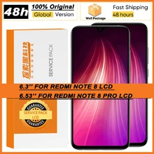 100% original ips display com moldura para xiaomi redmi nota 8 lcd tela de toque digitador assembléia nota 8 pro peças reparo