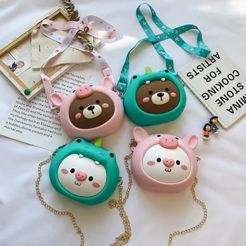 

Cute Cartoon Bear Women's Bags New Soft Silicone Shoulder Bags Female Kawaii Anime Crossbody Bags Fashion Large Capacity Handbag