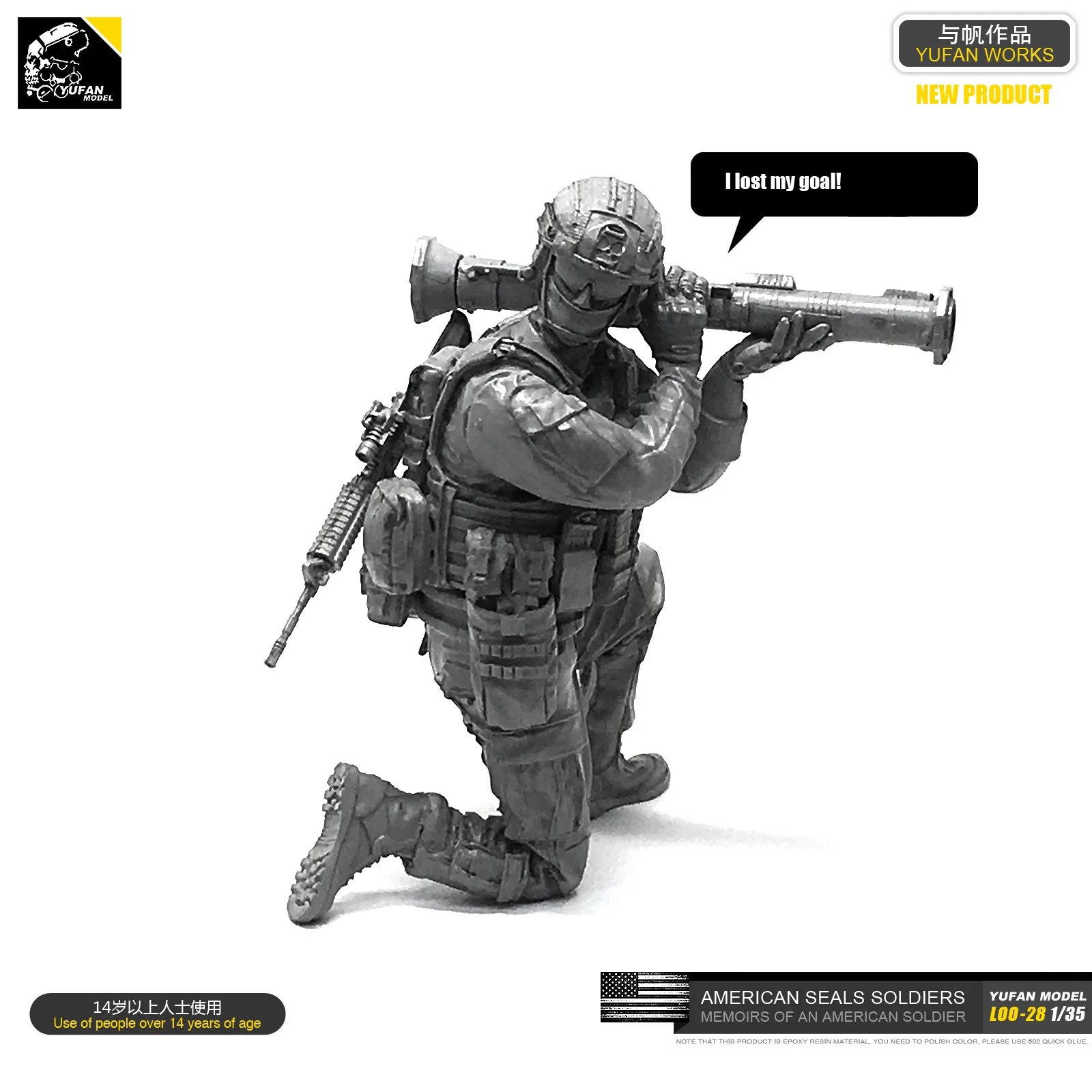 

1/35 Resin Kits US Navy SEAL anti-armor resin soldier self-assembled LOO-28