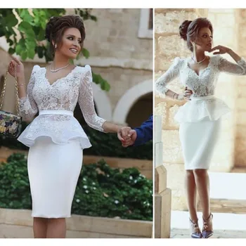 

Short Plus Size Muslim Evening Prom Dresses Dubai 2020 Women's Night Formal Party Gala Dress