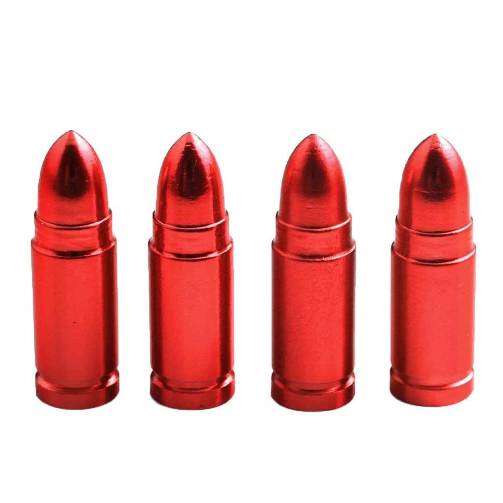 4PCS Aluminum Auto Car Truck Wheel Tire Air Valve Stem Cap Cover Red