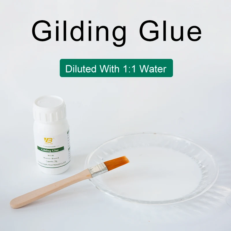 Imitation Gold Leaf Sheets Gilding Glue Gold Foil Arts Craft Paper Powder Water-based Concentrated Glue & Varnish