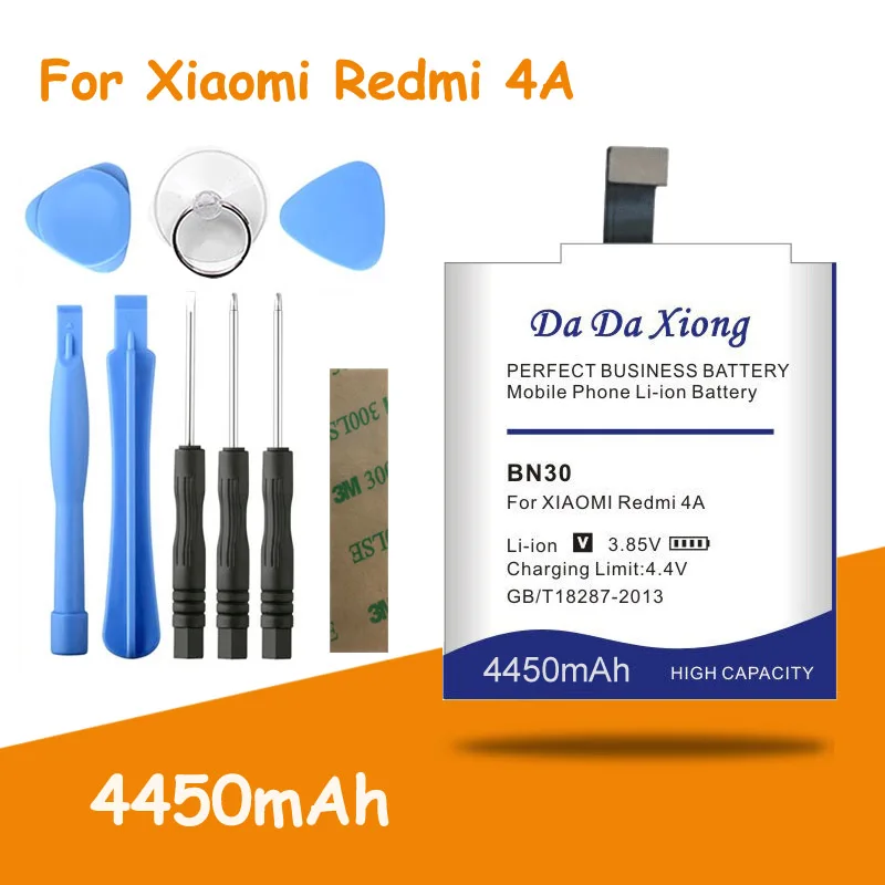 

Free shipping 4450mAh BN30 bn30 Battery for Xiaomi Redmi Hongmi 4A Replacement Phone Batteries + free tools
