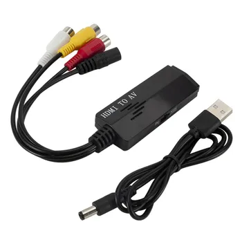 

1080P Composite HDMI to AV RCA Video Converter Adapter Full HD 1080p UP Scaler AV2HDMI for Support NTSC/PAL for VCR Camera DVD