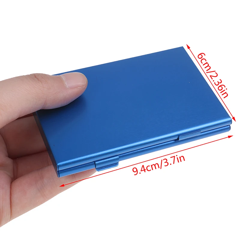 Silver Aluminium Alloy Micro TF Memory Card Storage Wallet Carrying Case Holder Protective Box