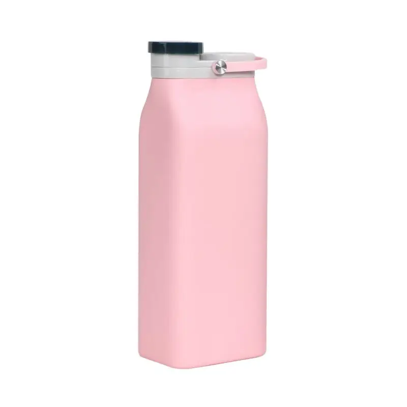Pink Новая Складная чашка с крышками Складная Силиконовая портативная дорожная кружка многоразовая для офиса на открытом воздухе кемпинга - Цвет: Pink