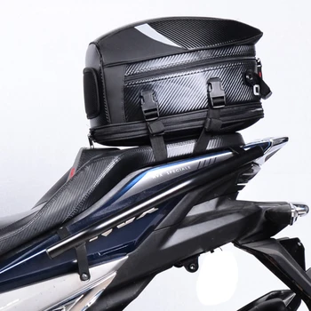

Motorcycle Back Seat Bags Carbon Fiber Waterproof Motorcycle Luggage Tank Bags Hard Shell Helmet Bag Motorbike Riding Trunk Box