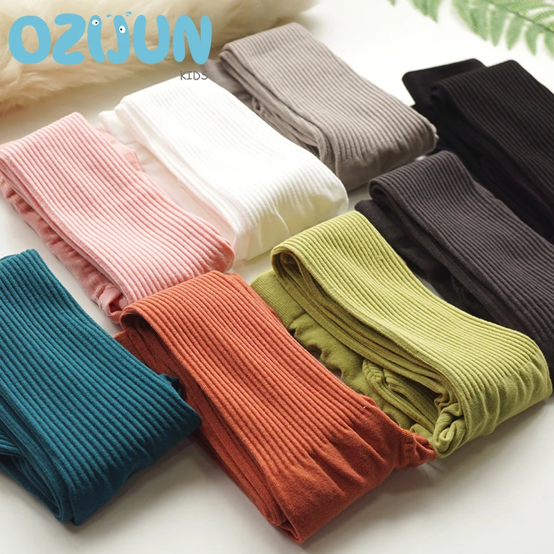 Spring Children's Pantyhose Thin 80's Cotton Knitted Dancing Pinstripe Semi Transparent Kid Tights Multicolor Stockings