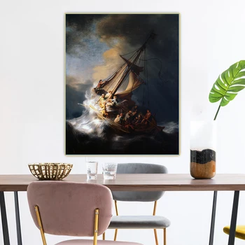 

Citon《The Storm on the Sea of Galilee》Rembrandt Canvas Oil Painting Artwork Poster Picture Wall Background Decor Home Decoration