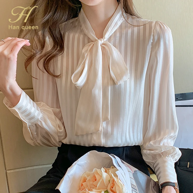 H Han Queen Fashion Bow Vintage Office 