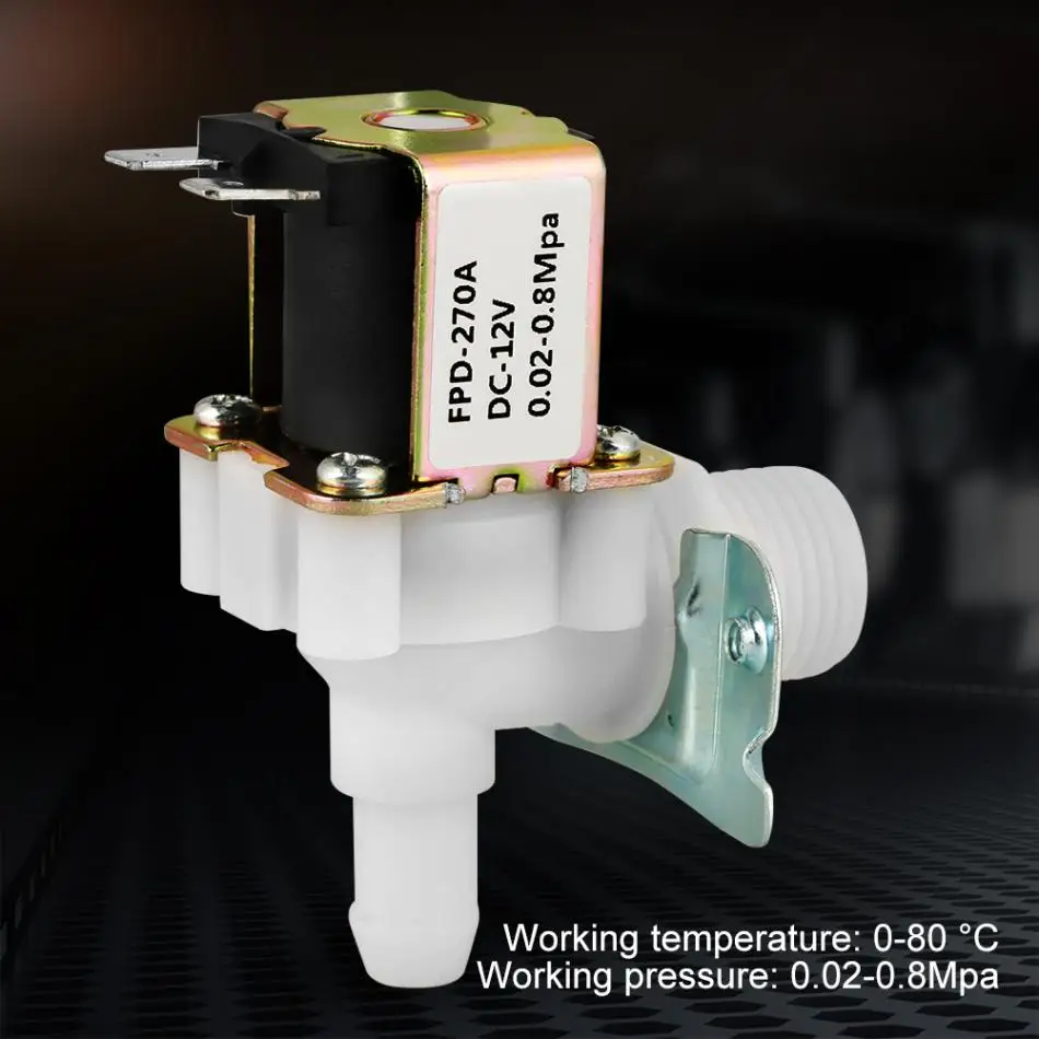 DC 12V DN15 G1/2 пластиковый Электрический магнитный электромагнитный клапан обычно входной переключатель воды
