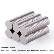 10pcs Dia 10mm Round Neodymium Magnets Magnet Disc Thickness 1/1.5/2/3/4/5/6/8/10mm Earth Magnet Strong Craft Magnets N35