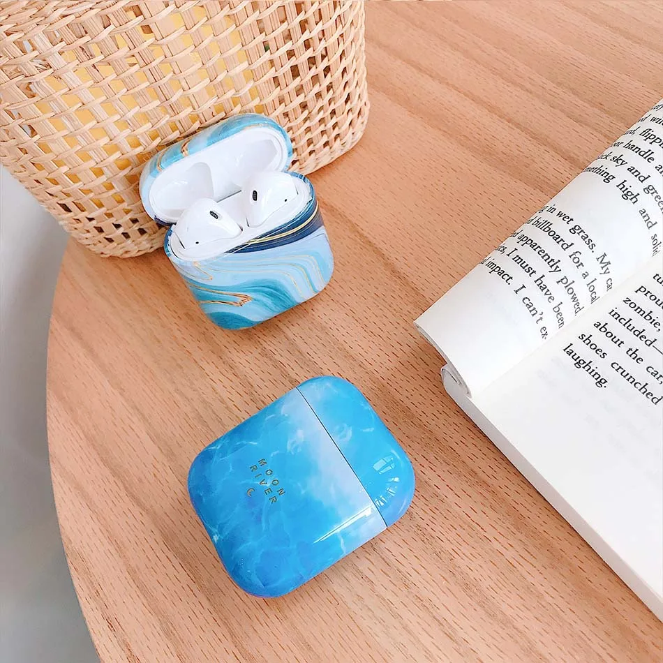 Чехол для Airpods чехол роскошные мраморные наушники Жесткий Чехол для Airpd Earpods чехол аксессуары наушники для Apple Air pods 2 Чехол