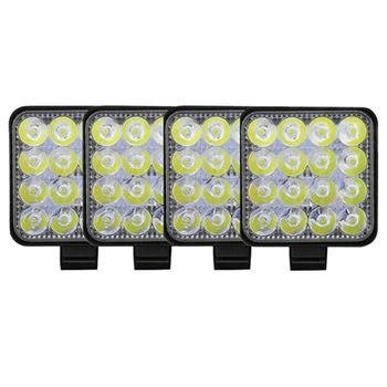 

4 Pack 48W 16 LED Work Light Flood Beam Bar Car SUV ATV Off-Road Driving Fog Lamps