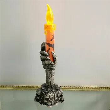 

ZANCAKA Halloween Skeleton Hand Led Lamp Candle Flame Light Stand Lamp Party Decoration for Halloween party decoration Trick