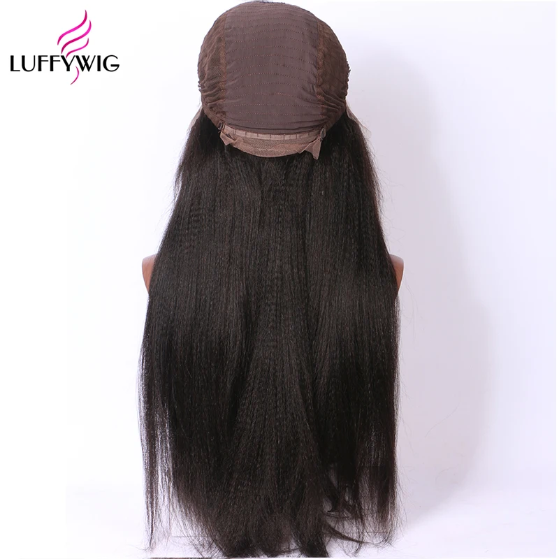 LUFFYHAIR 250% плотность Remy светлые волосы Yaki прямой кружевной передний парик
