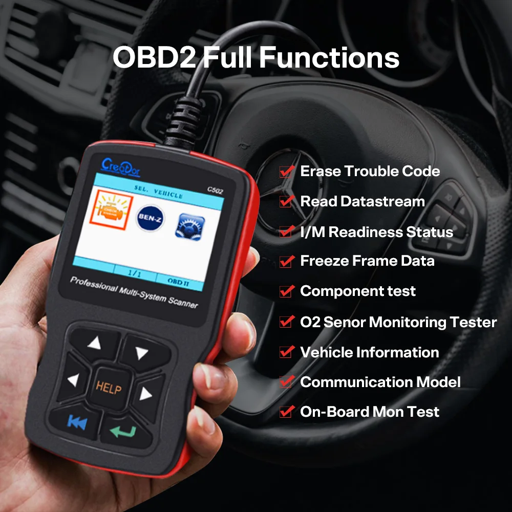 Mercedes C-Class OBD2 coche lector de códigos de avería diagnóstico escáner herramienta miometrales AS200 