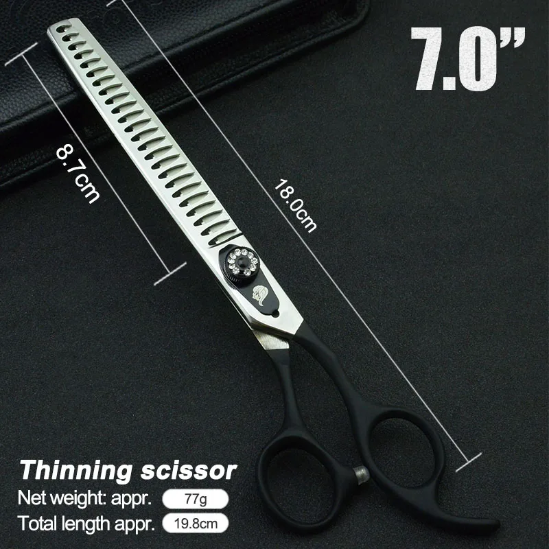 7" Pet Straight& Thinning& Down Curved Scissors Pet Dog Gromming Scissors Kit Pet Cutting Scissors for Dog Cat Stainless Steel