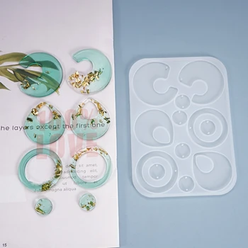 

1 Pc Crystal Epoxy Resin Mold Earrings Pendants Casting Silicone Mould DIY Crafts Jewelry Making Tools