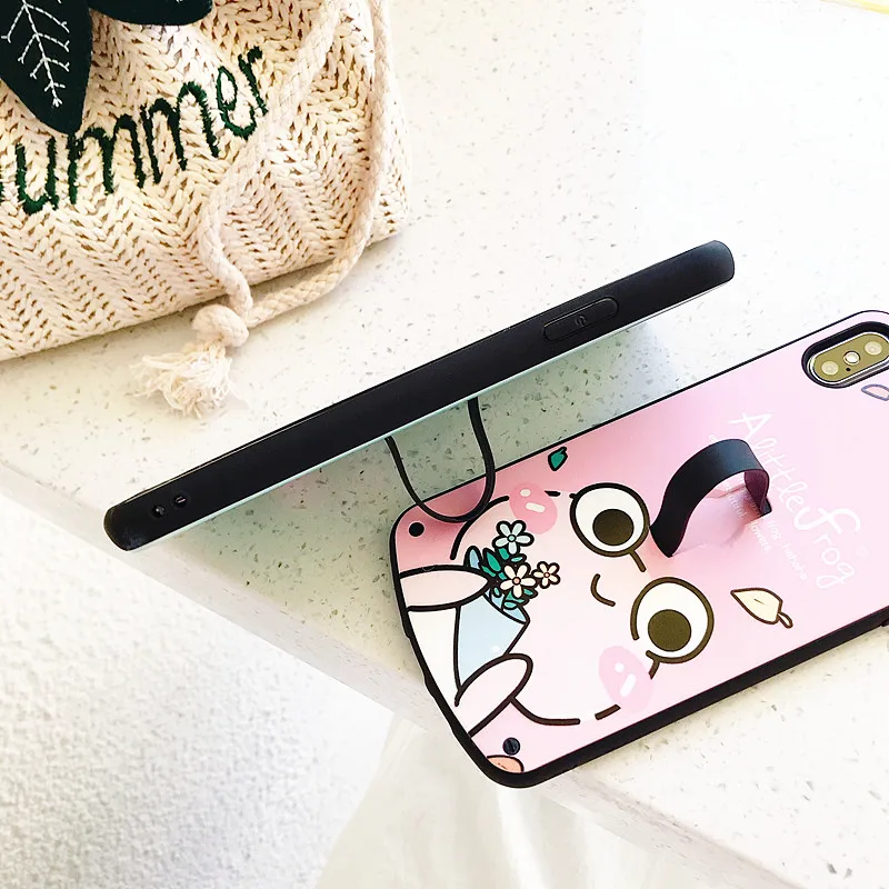 AIBOULLY ТПУ задняя крышка защитный чехол для iPhone X xs max 7 8 plus 6s чехол милый лягушка+ подставка