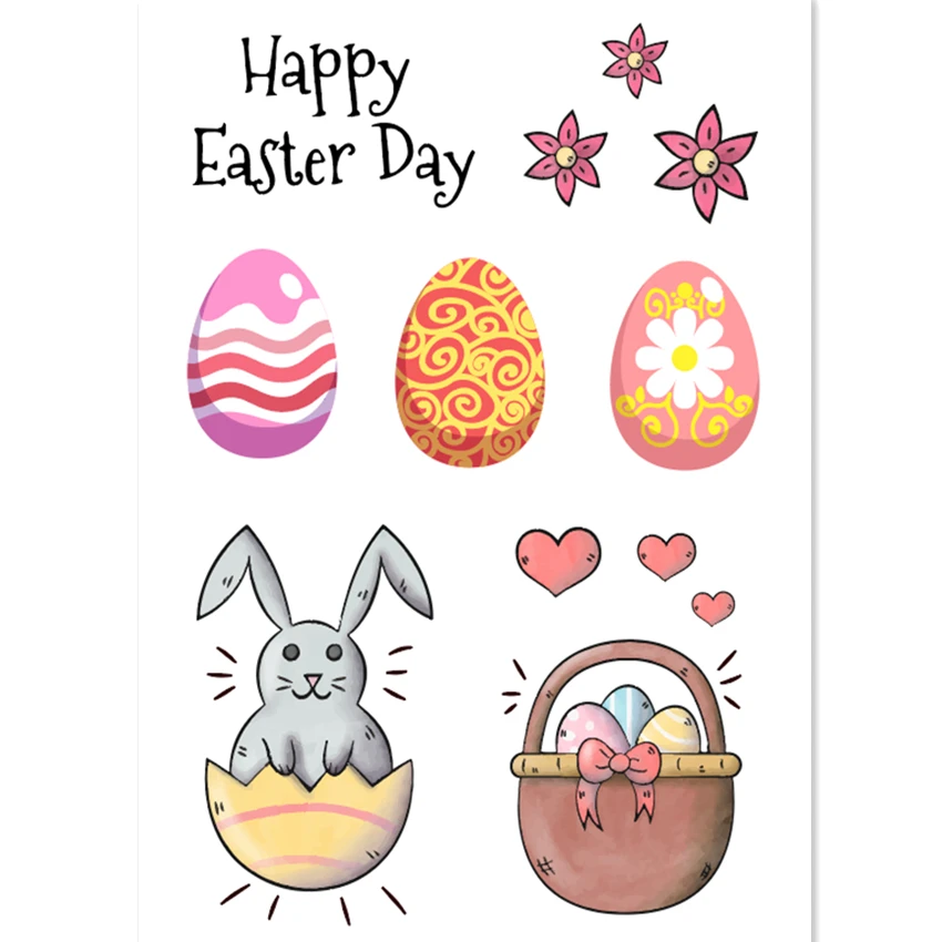 11*16 см Happy Easter bunny яйцо прозрачный штамп силиконовый штамп/морской котик &quotсделай