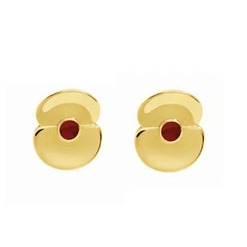 

Somme 100 Poppy Flower Stud Earrings Women Gold Tone Century Jewelry