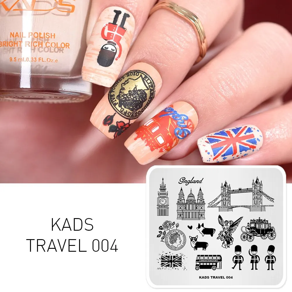 KADS стемпинг пластины для стемпинга 38 различный доступный дизайн штамп для стемпинга стемпинг для ногтей дизайн ногтей трафаре - Цвет: Travel 004