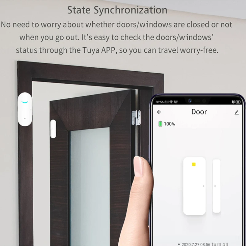 ring keypad motion sensor Tuya App Smart WiFi Door Sensor Door Open Closed Detectors WiFi Home Alarm Compatible With Alexa Google Home Security Sensor smart alarm keypad