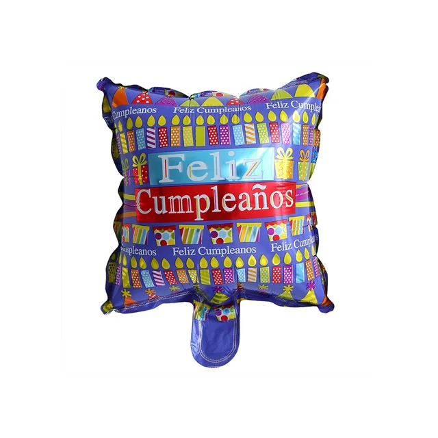 10pcs/lot 10inch Feliz Cumpleanos Spanish Happy Birthday Balloons Round Mylar Helium Balloon Happy Birthday Party Air Globos 20