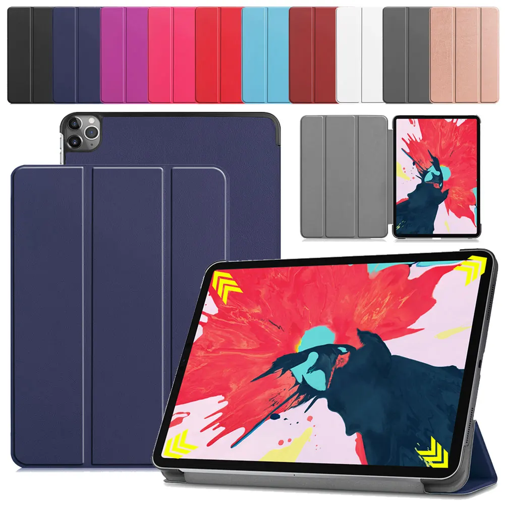 

2020 For iPad Pro 11 Inch Case 2020 Smart Cover Leather Flip Folding Stand Funda Cover For iPad Pro 2020 12.9 4th 3rd Gen 2018