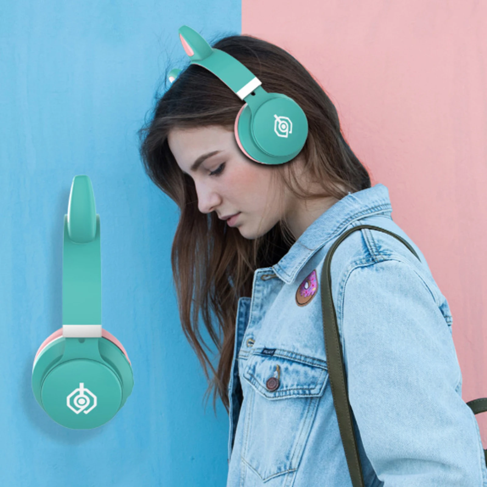 LED Cat Ear Earphone Earpiece Headphone Noise Cancelling Young People Kids LED Cat LED Noise Reduction Over The Ear Headphones