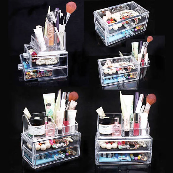 

Portable Makeup Organizer Acrylic Transparent Storage Box Make Up Organizer Case Box Makeup Storage Organizer Drawers Holder